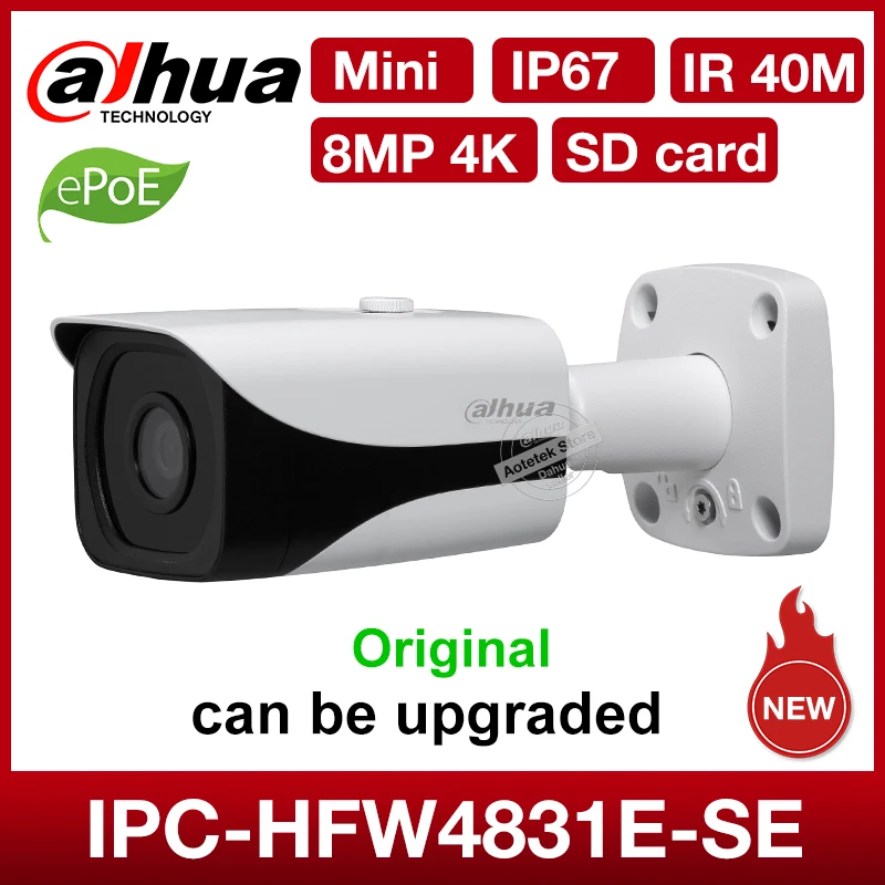 Dahua оригинальная DH-IPC-HFW4831E-SE 8MP 4K мини Сетевая ip-камера CCTV камеры для наружных помещений IR 40M sd-карта IP67 POE Замена IPC-HFW4830E-S