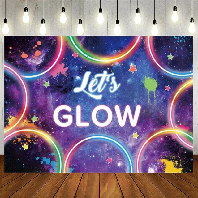 Let's Glow in the Dark Party Decor Laser Neon Splatter Paint