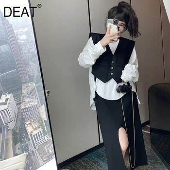 

DEAT 2020 new winter high waist A-line elastic sexy halfbody skirt all match WO