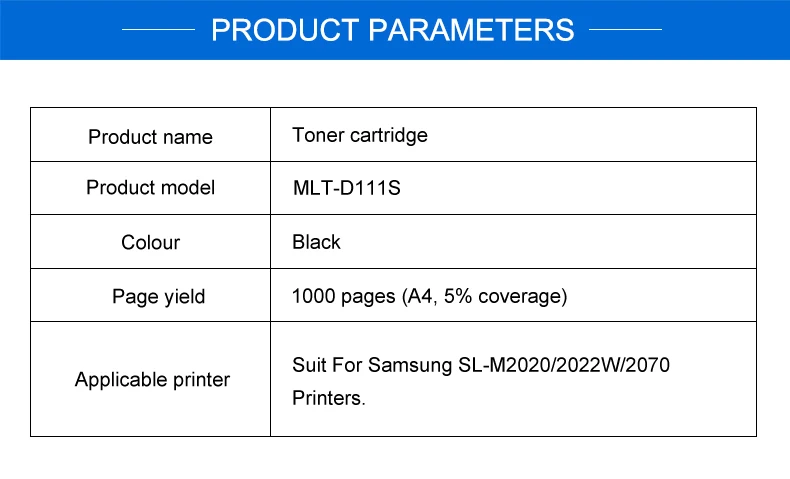 INKARENA Совместимость mlt-d111s картридж с тонером для samsung 111 M2020W M2022 M2022W M2070 M2070FW M2070W M2071FH лазерный принтер
