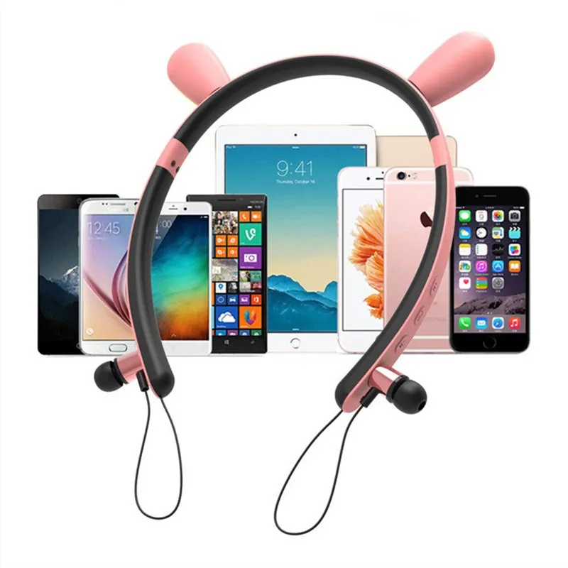 Cute Bluetooth Wireless Cat Ear Headphones Girls Headset Headwear Earphone with Mic For PC Laptop Computer Phone For Girls Kids