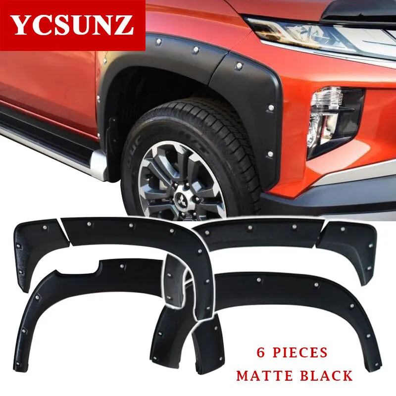 

2019 Wheel Arches Fender Flare Mudguard For Mitsubishi L200 2019 Triton Ram 1200 Strada Strakar Barbarian With Nuts Double Cabin