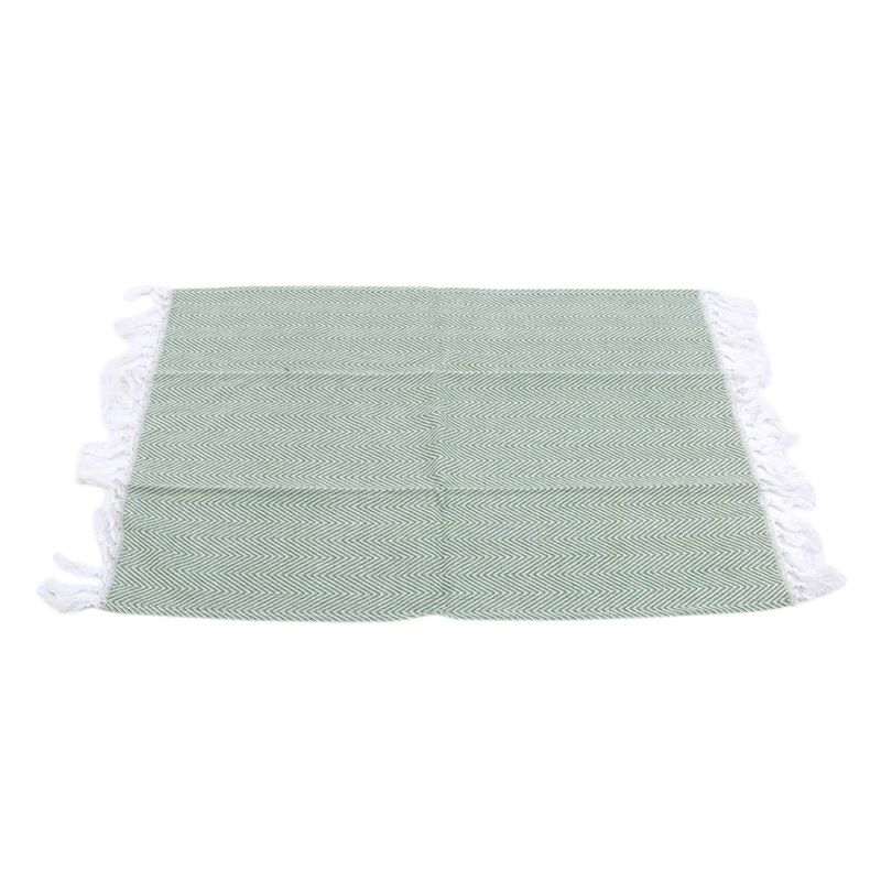 Green Hand-made Tassel Napkin Cotton Yarn Dyed Dish Towel Cleaning Cloth Multi Tea Towel Dishtowel Kitchen Towel - Цвет: Green