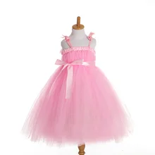 Летнее розовое платье принцессы для девочек; Праздничный длинный