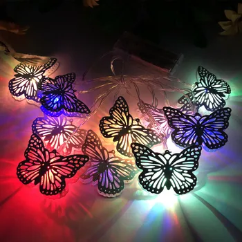 

New Style Led Seven Color Slow Flashing Butterfly string Lighting Party Holiday Window Courtyard Ornamental Festoon Lamp