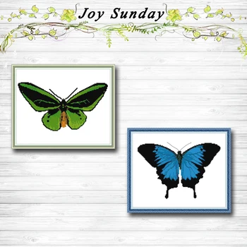 

Three butterflies animal decor Patterns 14CT 11CT dmc Counted Cross Stitch Sets embroidery sets Needlework kits Home decor