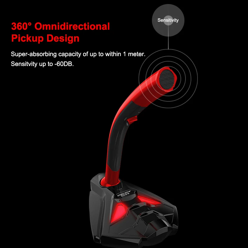 PopuPine Gooseneck проводной микрофон USB Studio 360 всенаправленный игровой пение ПК микрофон профессиональный микрофон