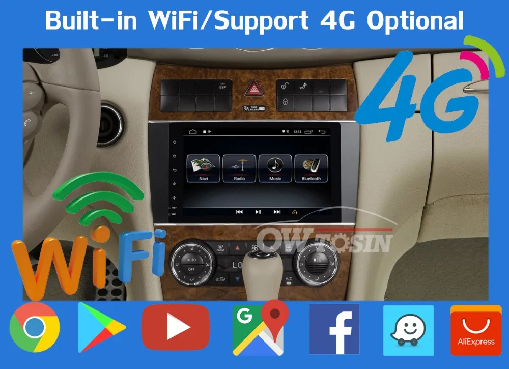 Clearance 8" Android 9.0 PX6 4+64G Car Multimedia Player For Mercedes Benz C CLC Class W203 W209 C220 C230 C240 C250 C270 C280 Radio GPS 19