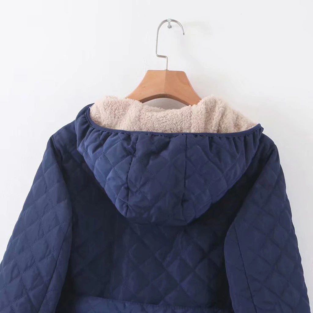 CHAMSGEND Women Elegant Coat Winter Regular Cotton Overcoat Long Bandage Loose Manteau Femme Hiver Warm Jacket 1008