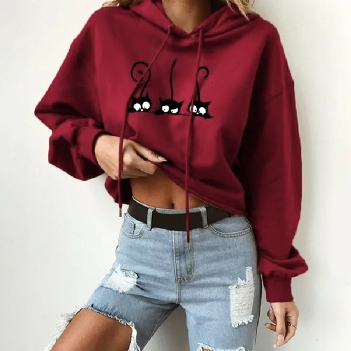 

Puimentiua 2019 new Women's Autumn Winter Hoodie Print Casual Top Hoodies Sweatshirts Long Sleeve Sexy Sweatshirt Sportswear