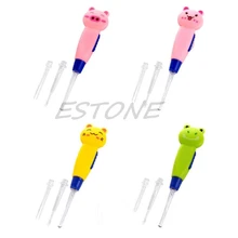 Adult Kid White LED Light Flashlight Ear Cleaning Remover Tweezer Earpick 3 in 1 DXAD