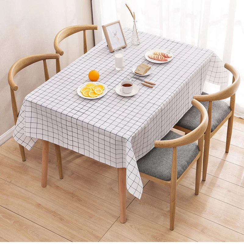 

Plastic PEVA rectangular thin Tablecloth Lattice printed Waterproof Oilproof kitchen dining Table colth Cover Mat Oilcloth wash