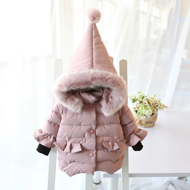 

Childrenswear Autumn And Winter Baby Solid Color Cotton Coat Warm Children down Feather Cotton-padded Clothes Thick Korean-style