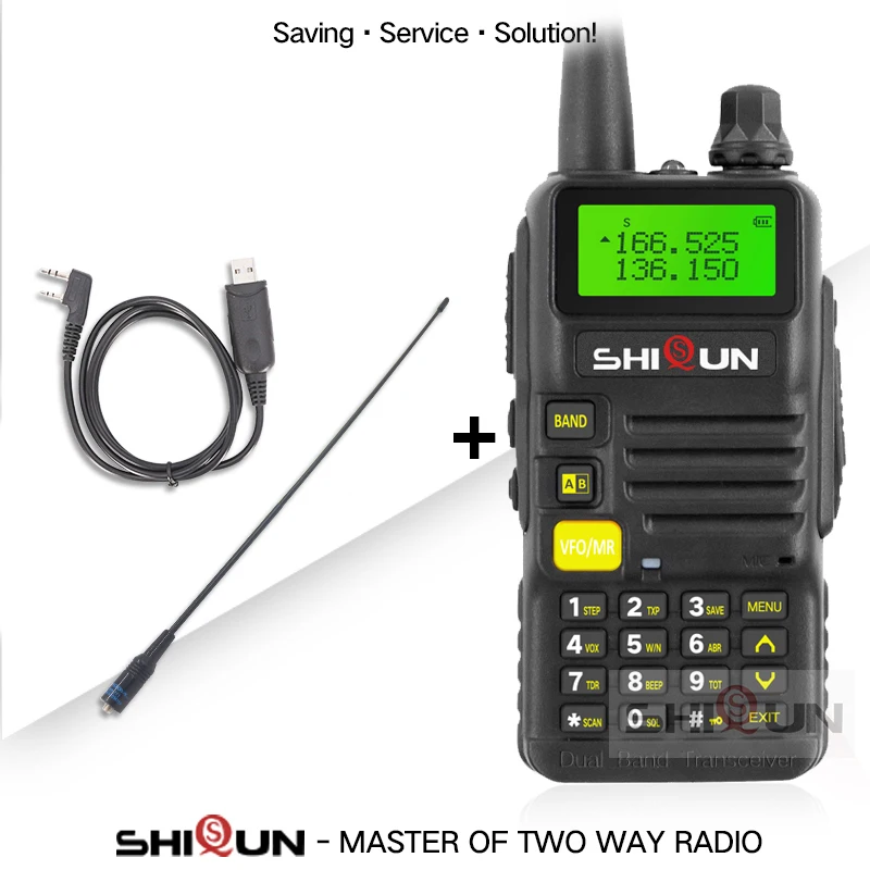 Ham радио для охоты SQ-UV25 двухдиапазонный 5W VHF UHF иди и болтай Walkie Talkie “иди и обновление Baofeng UV-82 УФ 5R UV-5R иди и болтай Walkie Talkie S UV-R50 R50-2 - Цвет: Black-Cable-771
