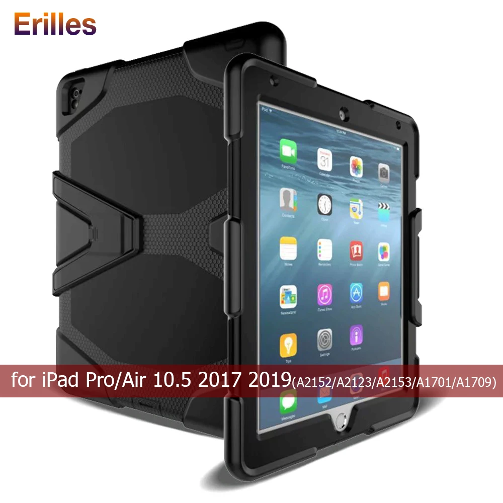 

For iPad Air 10.5 2019 Case Heavy Duty Foldable Holder Cover with Pencil Holder for iPad Pro 2017 Kickstand Armor Tablet Cases