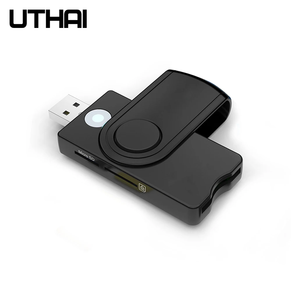 Uthai-leitor de Cartão Inteligente para Windows 10 os Linux Usb Sim ic id Emv sd tf Mmc Card Reader Usb-ccid Iso 7816 - Imagem 5