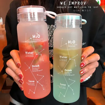 

Simple Personality Student Gradient Color Cups Constellation Frosted Glass Fashion Couple Portable Cups Water My Drink Bottle
