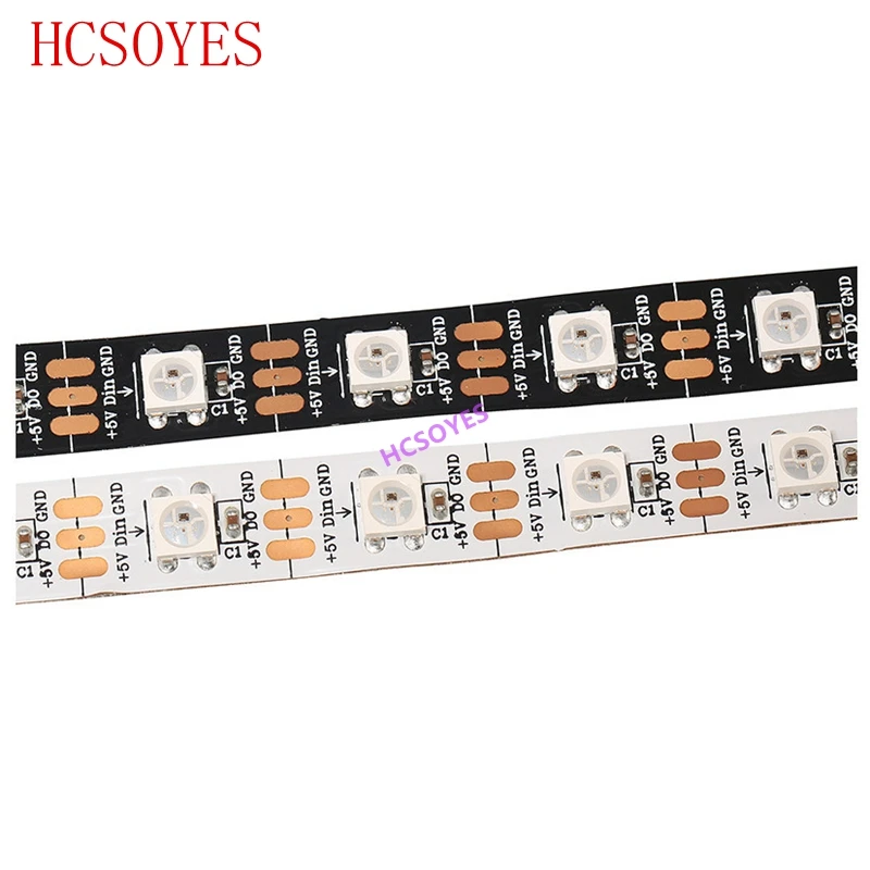 5 в постоянного тока 1 м/5 м/рулон ws2812b ws2811ic Встроенная 5050 smd rgb лента индивидуально