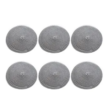 

6pcs Hand Braided Kitchen Protection For Dining Table Round Placemat Holiday Washable Party Home Decor Portable Heat Insulation
