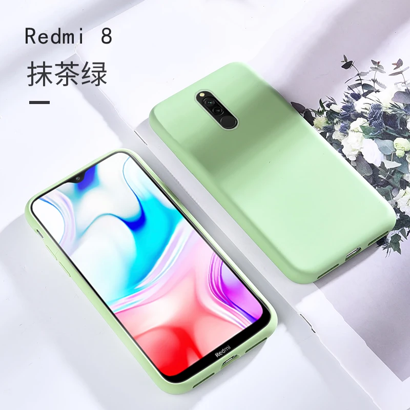 Жидкий силиконовый чехол для Redmi 8, 8A, чехол-бампер, противоударный чехол, мягкий ТПУ чехол для телефона, для Xiaomi Redmi 8, 8A, 8 a, чехол Global - Color: Green