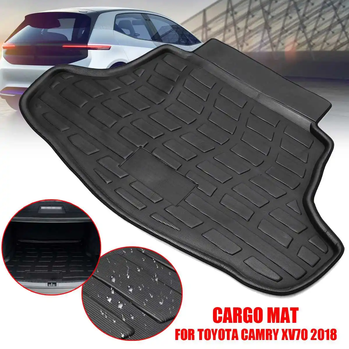 

For Toyota Camry XV70 2018 2019 Rear Trunk Mat Cargo Boot Liner Tray Floor Mat Waterproof Rear Cargo Mat Carpet Auto Accessories