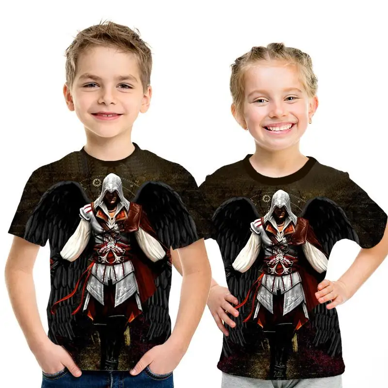 Camiseta de manga corta con estampado 3D Assassin Creed Altai para nios y nias