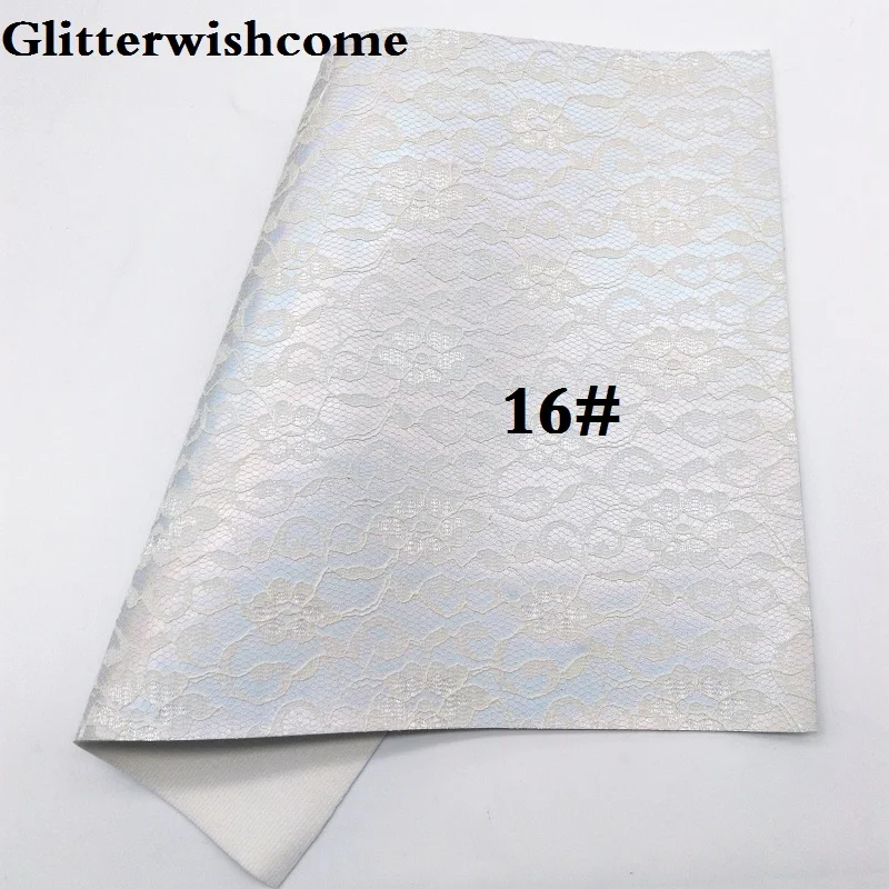 Glitterwishcome 21X29 см A4 размер винил для бантов металлик Синтетическая кожа со стеганым кружевом искусственная кожа листы для бантов, GM093A - Цвет: 16