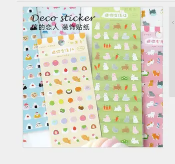 

Japan style cute rabbit cat sushi food sakura rice roll fruit mini life sticker DIY planner diary scrapbooking index Stickers