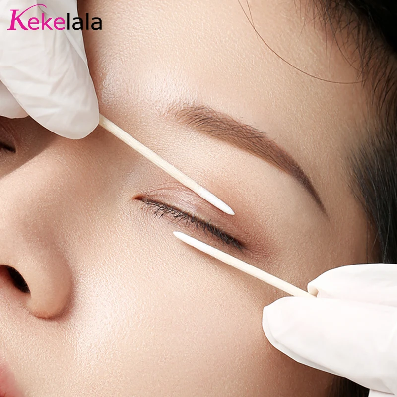 Wood Cotton Swabs 1000pcs Micro Wood Cotton Swab Eyelash Extension Tools Tatoo Microblading Cleaning Wooden Sticks Cosmetic Cotton Brush Buds Tip