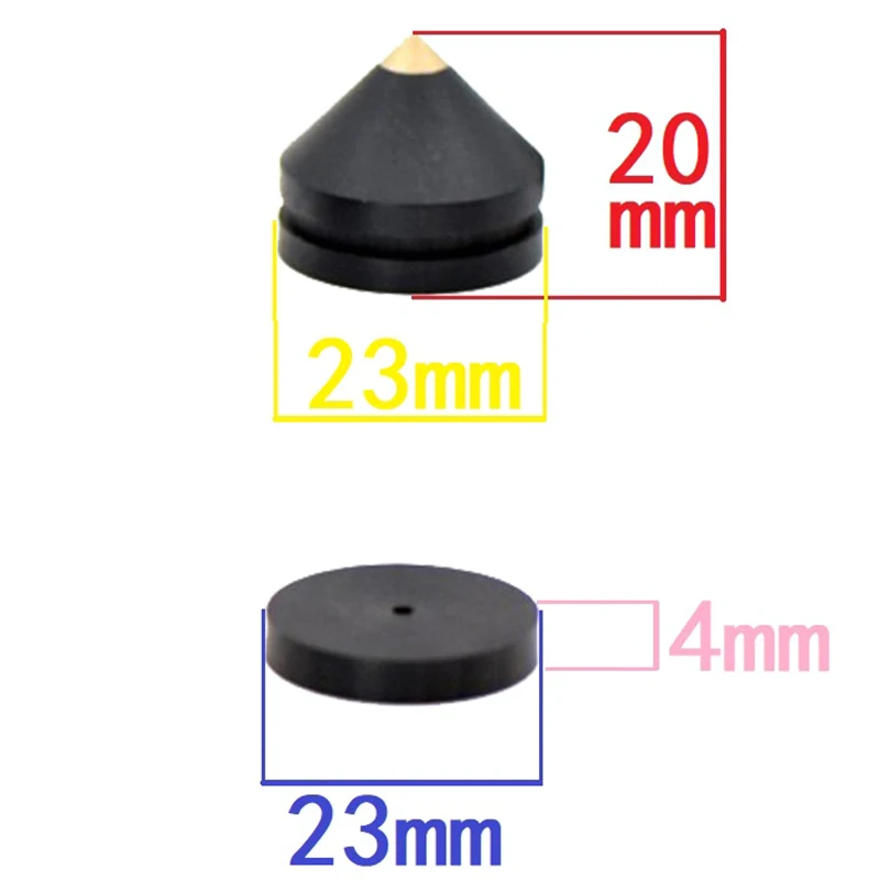 4 Sets Speakers Stand Feet Foot Pad Wood Ebony Loudspeaker Box Spikes Cone Floor Foot Nail M23X20