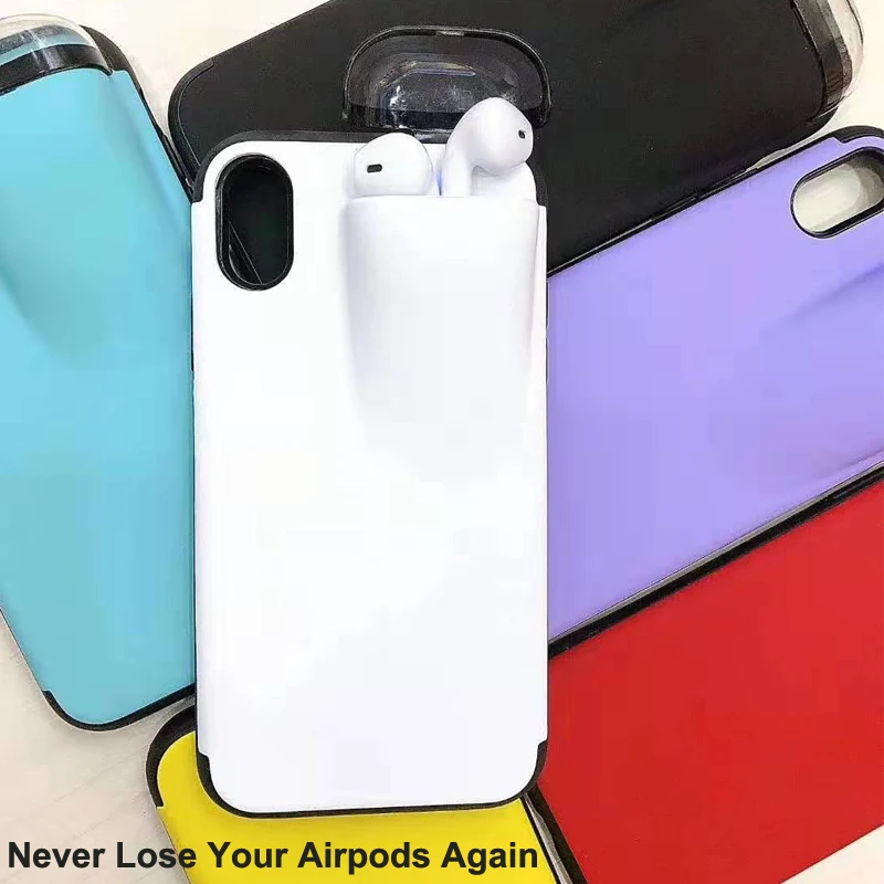 2 In 1 Phone Case for iPhone 11 Pro Max XS XR X 8 7 6 6S Plus Cover Apple AirPods Earphone Holder Hard Shell | Мобильные телефоны и