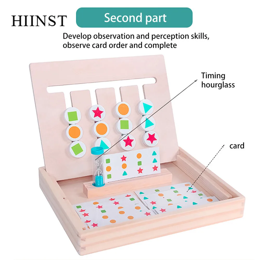 HIINST, детские игрушки, двухсторонняя подходящая игра, деревянные игрушки, интеллектуальное развитие ребенка, раннее обучение, 1 набор, деревянные обучающие игрушки