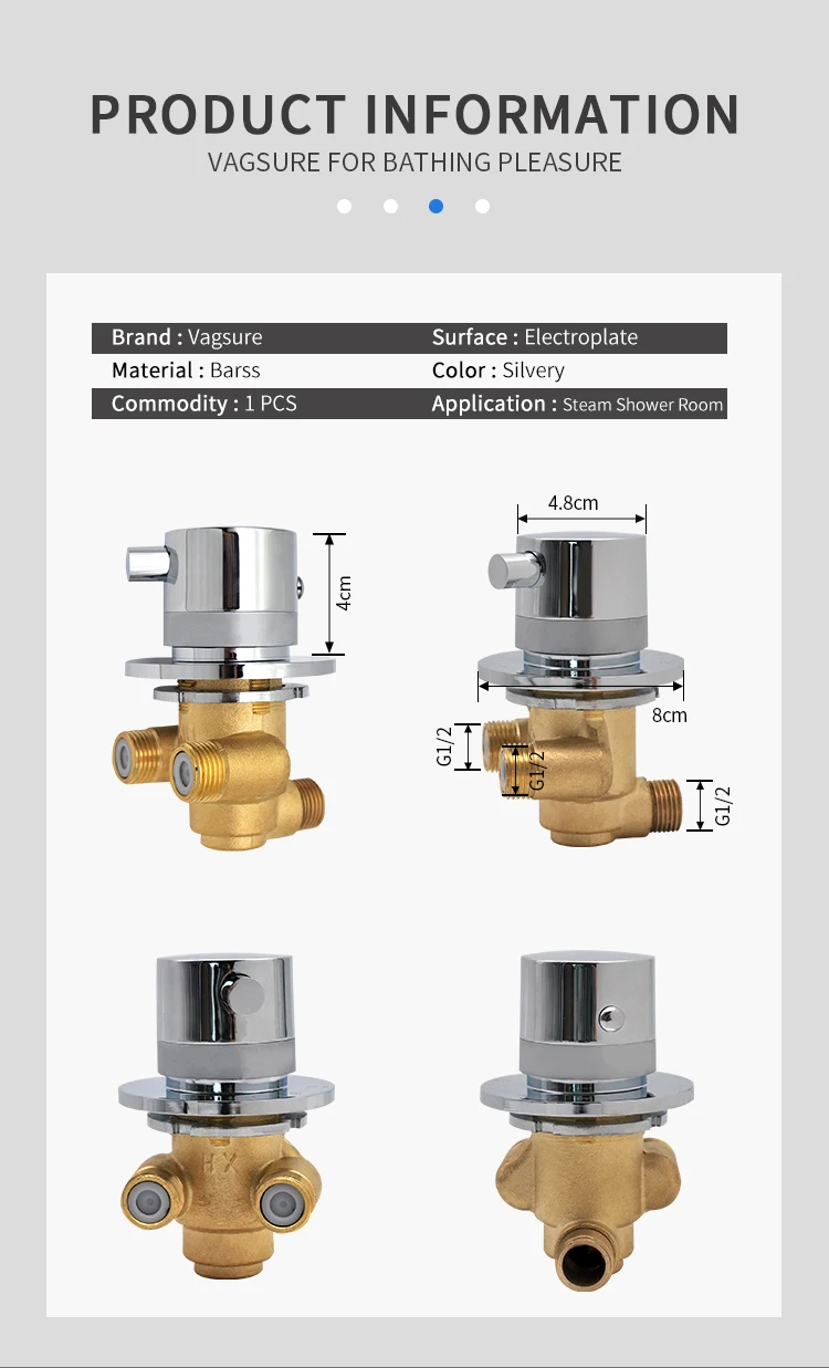 Vagsure один способ выхода контроля температуры смесительный клапан переключающий латунный термостатический смеситель для душа кран комнаты Смеситель винт