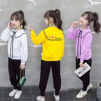 

2020 New Spring Baby Grils Clothes Cotton Flower Long Sleeved coats Pants 2PCS/Sets Newborn Kids Tracksuits Suits set 2-8 YEARS