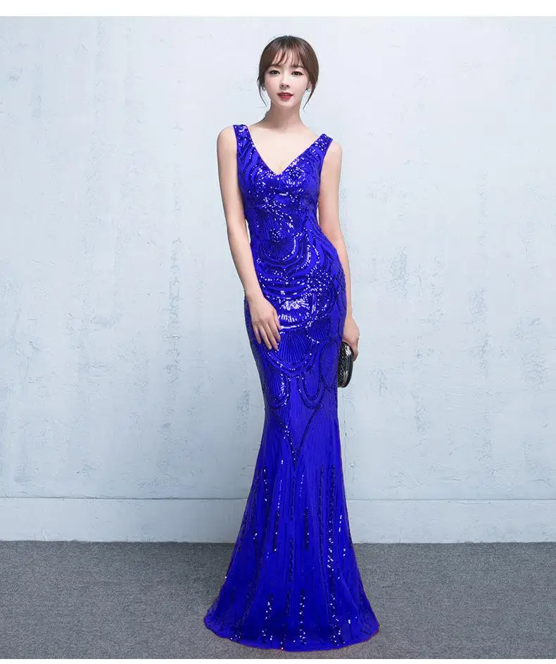 Bride Sequined Sexy Long Evening Dress Red Mermaid Cheongsam Traditional Chinese Oriental Dresses Robe Orientale Wedding Cothes (9)