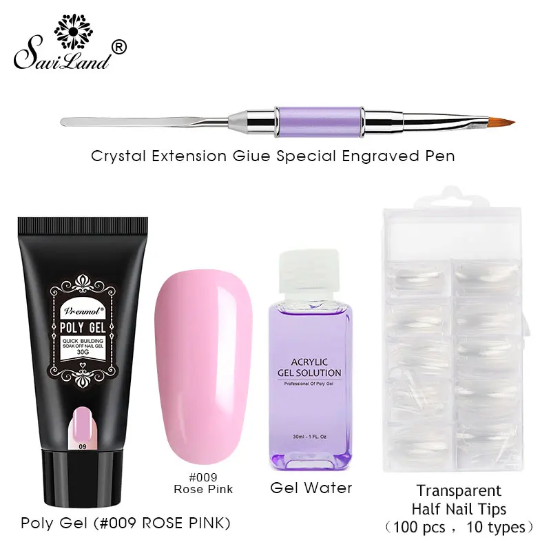 rose pink gel set Soak off 4 шт./компл. поли гель для ногтей комплект УФ-строитель поли-гель светодиодный для сушки лака для ногтей арт-дизайн природный дизайн ногтей поли гель Наборы - Цвет: rose pink gel set