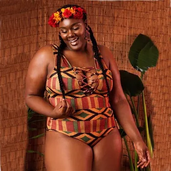 Tejiri African Plus size One Piece Swimsuit