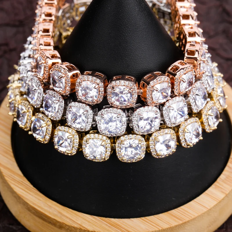 TOPGRILLZ AAA кубический цирконий колье браслет для женщин мужчин Хип Хоп Bling Iced Out 1 ряд CZ камень теннисная цепь рэппер ювелирные изделия