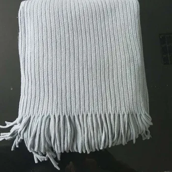 

Knitted Wool Tassel Blanket Sofa Bedding Home Plaid Cover Comforter Office Quilt Settee Coverlet