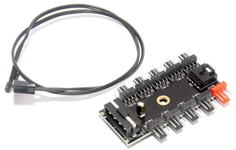 NEW Black PC 1 to 10 4Pin Molex Cooler Cooling Fan Hub Splitter Cable PWM 12V 4Pin Power Supply Adapter For BTC Antminer Mining