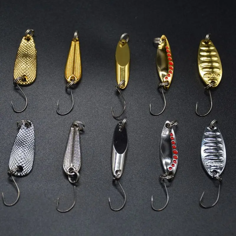

New 10PCS 5 Boxes Road Yamaha Sequin Set Metal Sequins Small Fish Sequins Set For Sea River Fishing Artificial Lure Bait Hook