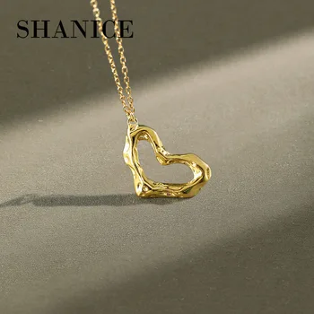 

SHANICE Pure 925 Sterling Silver Heart-Shaped Necklaces Pendants For Women Simple Design Necklace Stylish Jewelry Party Gift