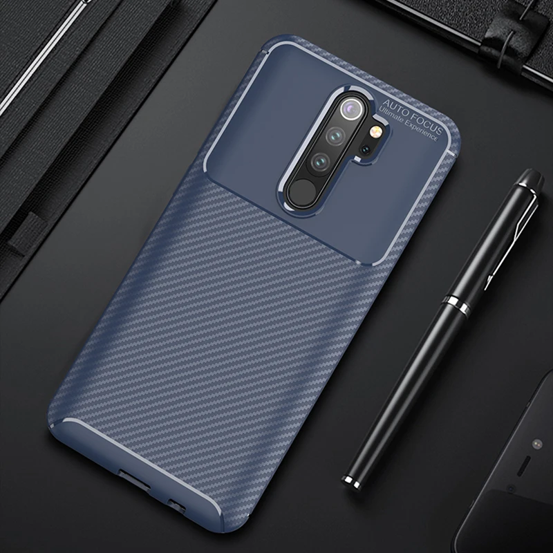 Чехол на redmi note 8 Pro задняя крышка для xiaomi ksiomi note8 not 8pro защитные аксессуары мягкий матовый ТПУ бизнес xiomi - Цвет: Тёмно-синий