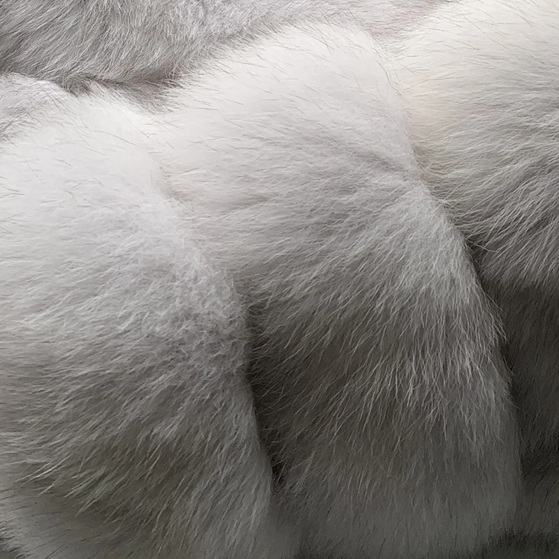 Natural Blue Fox Новое поступление, женская куртка из натурального Лисьего меха с воротником, роскошная модная Шуба с натуральным мехом - Цвет: Natural Blue Fox