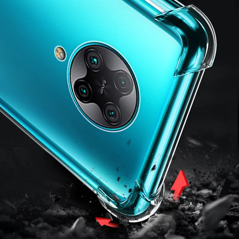 Стекло 2 в 1 + чехол с полным покрытием на 360 градусов для Xiaomi Pocophone F2 Pro подушкой