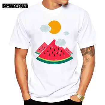

2019 Men Customized T-shirt Fashion eatventure Watermelon Design Short sleeve men T Shirts Hipster Casual Tops