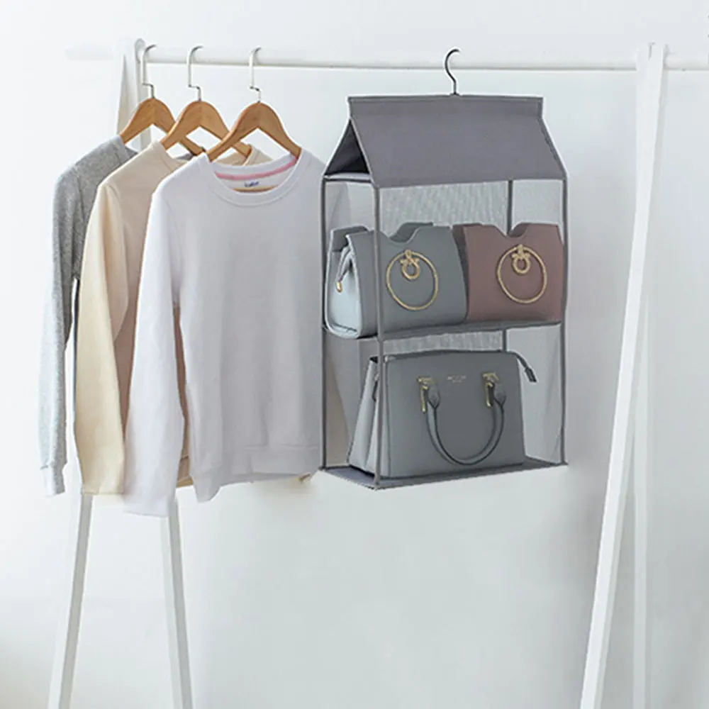 

2PCS Two-layer Washable Drustproof Oxford Closet Storage Bag Wardrobe Hanging Assembled Built-in Storage Bag Holder With Zipper