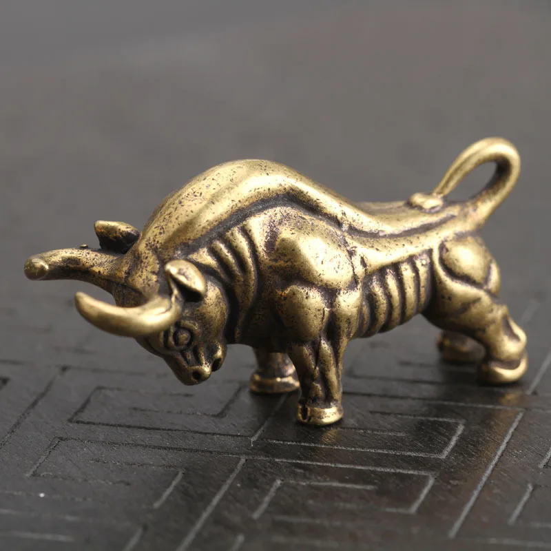 Bull Медная мышь, сумка для денег, фигурки, украшения, бронзовая статуя крыс, китайская статуя фэн-шуй,, год крыс, украшения для дома, настольный декор - Цвет: Bull