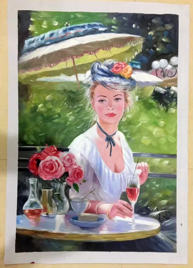 Персонажи, ручная роспись, масляная живопись, украшение спальни, живопись, современная ванная комната, картины, Европейская и американская красота