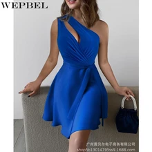 WEPBEL Fashion Slim Dress Women's Solid Color Printing V-neck Dress Autumn Casual Long Sleeve Slim High Waist Bandage Dress